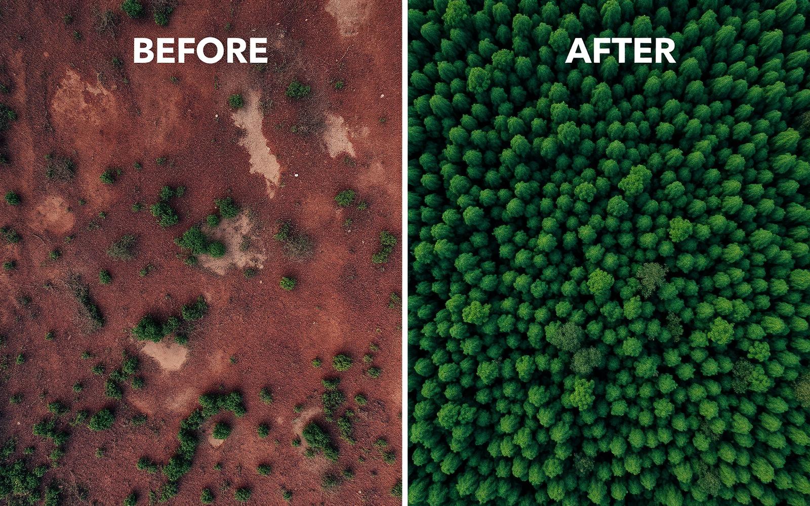 Antes e depois de restauração